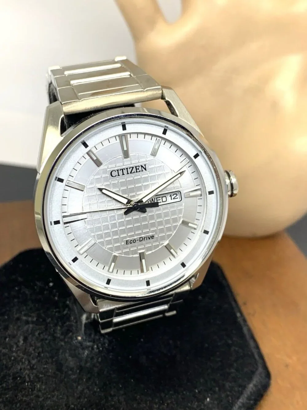 Citizen Men's Watch AW0080-57A Eco Drive Silver Dial Day Date Stainless Steel